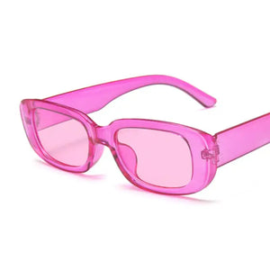 Retro Rectangle Sunglasses - Purple