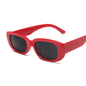 Retro Rectangle Sunglasses - RedGray