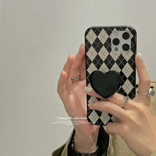 Load image into Gallery viewer, Rhombus Lattice Love Heart Bracket Jelly Soft Case