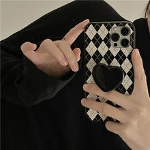 Load image into Gallery viewer, Rhombus Lattice Love Heart Bracket Jelly Soft Case