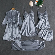 Load image into Gallery viewer, 5PC Satin Nightwear Pajama Set