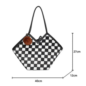 Shopper Plaid Big Shoulder Brand Bag