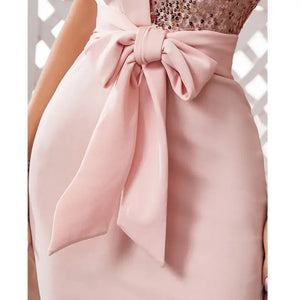 One Shoulder Drawstring Ruched High Slit Dress