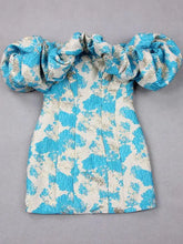 Load image into Gallery viewer, Off Shoulder Embroidered Floral Mini Bodycon Dress