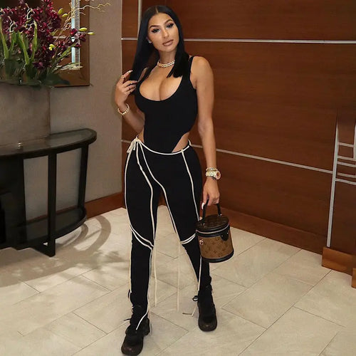 Skinny Criss Cross High Waist Pencil Trousers
