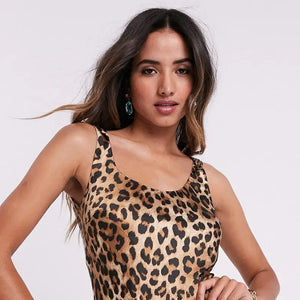 Sleeveless Leopard Print Elegant Dress