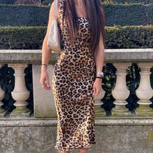Load image into Gallery viewer, Sleeveless Leopard Print Elegant Dress