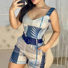 Load image into Gallery viewer, Sleeveless Thick Strap Romper No Belt - M / Blue