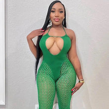 Load image into Gallery viewer, Sleeveless See Through Hollow Out Bodycon Jumpsuit