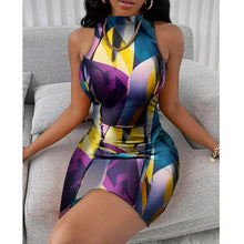 Load image into Gallery viewer, Slim Fit Casual Sleeveless Bodycon Party Dress - MULTI / XL