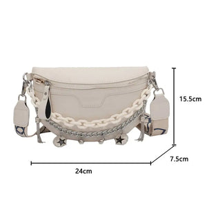 Solid Color Crossbody Chain Design Handbags