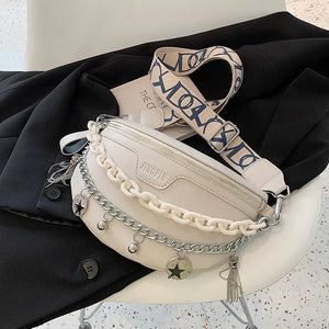 Solid Color Crossbody Chain Design Handbags