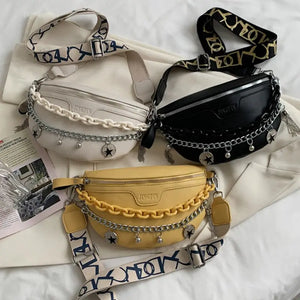 Solid Color Crossbody Chain Design Handbags