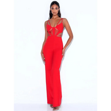 Load image into Gallery viewer, Spaghetti Strap Hollow Out Bodycon Bandage Jumpsuit
