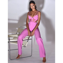 Load image into Gallery viewer, Spaghetti Strap Hollow Out Bodycon Bandage Jumpsuit