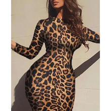 Load image into Gallery viewer, Spaghetti Strap Leopard Print Bodycon Dress