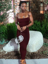 Load image into Gallery viewer, Spaghetti Strap Sexy Backless Club Party Maxi Dress