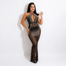 Load image into Gallery viewer, Sparkly Rhinestone Sexy Maxi Party Dress