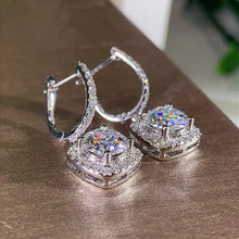 Load image into Gallery viewer, Square Shape Brilliant Dangle Earrings