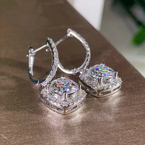 Square Shape Brilliant Dangle Earrings