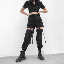 Load image into Gallery viewer, Street Style Buckle Hallow Out Hight Waist Cargo Pants