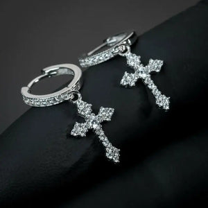 Stylish Arrow Cross-shape Drop Zirconia Earrings