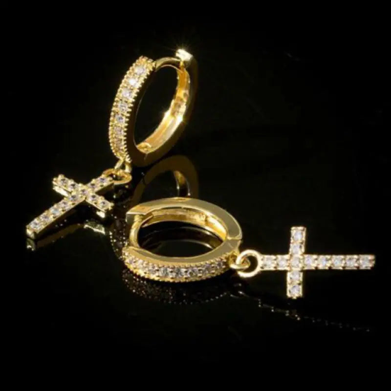 Stylish Arrow Cross-shape Drop Zirconia Earrings - E643