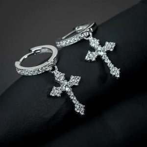 Stylish Arrow Cross-shape Drop Zirconia Earrings - E682