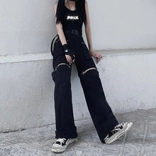 Load image into Gallery viewer, Techwear Gothic Black Cargo Pants