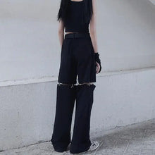 Load image into Gallery viewer, Techwear Gothic Black Cargo Pants