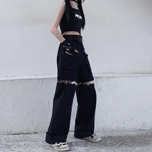 Load image into Gallery viewer, Techwear Gothic Black Cargo Pants