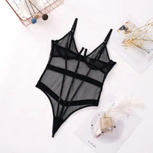 Load image into Gallery viewer, See Through Mesh Sheer Transparent BodySuit - black / M