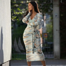 Load image into Gallery viewer, Urban Casual Print Round Neck Pullover Lace dress