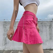 Load image into Gallery viewer, Vintage Punk Denim Mini Skirt