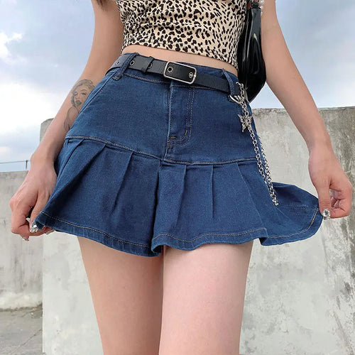 Vintage Punk Denim Mini Skirt