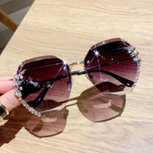 Load image into Gallery viewer, Vintage Rimless Rhinestone Sunglasses - Purple 175 / Other