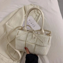 Load image into Gallery viewer, Weave High Capacity Plush Shoulder Crossbody Handbag - Beige