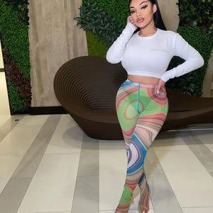 Whirlpool Printed Mesh High Waist Leggings