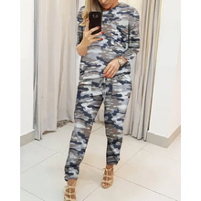 Load image into Gallery viewer, Women’S Tie Dye T-Shirt &amp; Pants Suit - Camouflage / XL