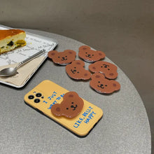 Load image into Gallery viewer, Yellow Blue Letter Bear Bracket Soft Phone Case For IPhone