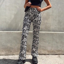 Load image into Gallery viewer, Zebra Animal Print High Waist Trousers Pants